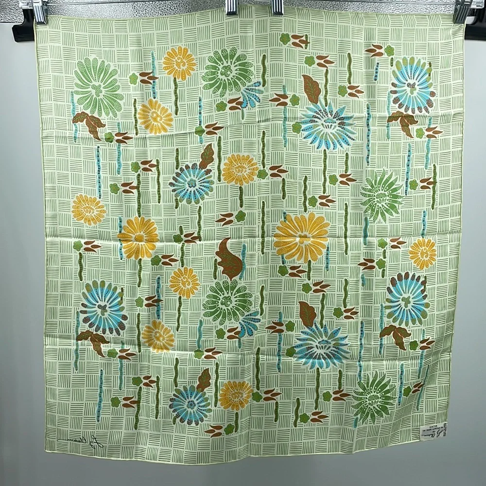Vintage 60s Liz Claiborne for The Specialty House Abstract Silk Scarf 26x26